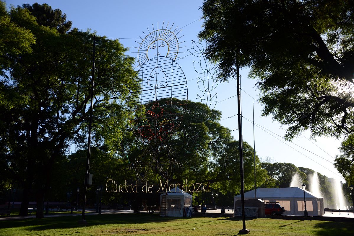 02-01 Cuidad de Mendoza Sign At The Entrance To Plaza Independencia